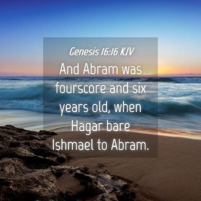 Picture 04 - Genesis 16:16 KJV - And Abram was fourscore and six years old, when - Bible Verse Picture