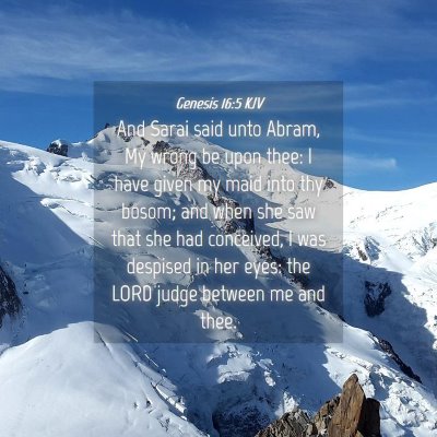 Picture 04 - Genesis 16:5 KJV - And Sarai said unto Abram, My wrong be upon thee: - Bible Verse Picture
