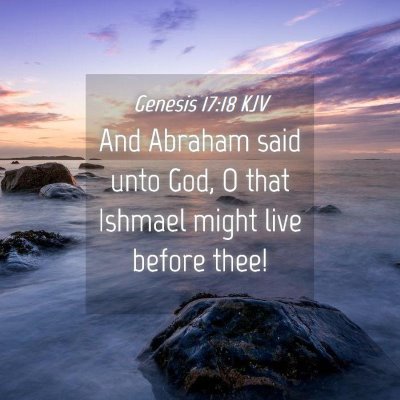 Picture 04 - Genesis 17:18 KJV - And Abraham said unto God, O that Ishmael might - Bible Verse Picture