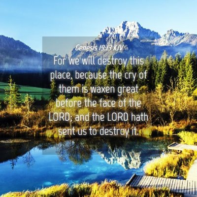 Picture 04 - Genesis 19:13 KJV - For we will destroy this place, because the cry - Bible Verse Picture