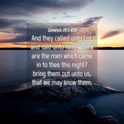 Picture 04 - Genesis 19:5 KJV - And they called unto Lot, and said unto him, - Bible Verse Picture