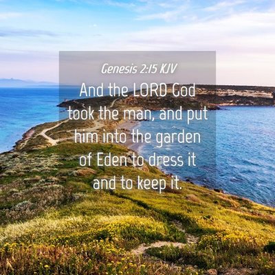 Picture 04 - Genesis 2:15 KJV - And the LORD God took the man, and put him into - Bible Verse Picture