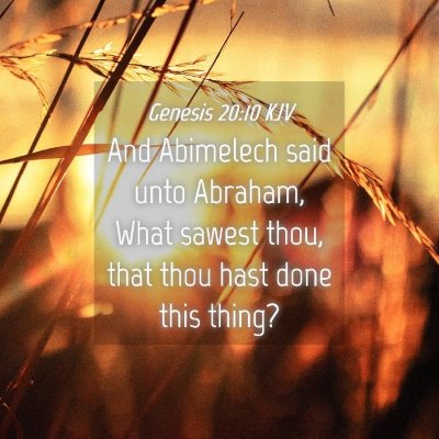 Picture 04 - Genesis 20:10 KJV - And Abimelech said unto Abraham, What sawest - Bible Verse Picture
