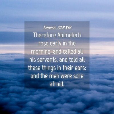 Picture 04 - Genesis 20:8 KJV - Therefore Abimelech rose early in the morning, - Bible Verse Picture
