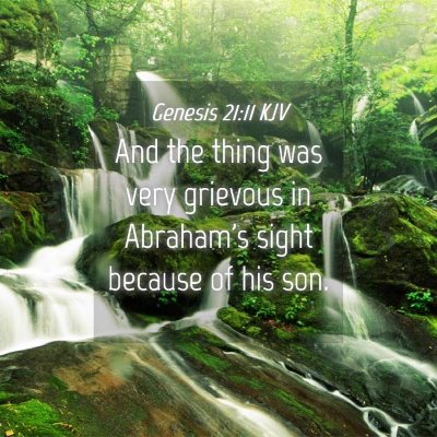 Picture 04 - Genesis 21:11 KJV - And the thing was very grievous in Abraham's - Bible Verse Picture