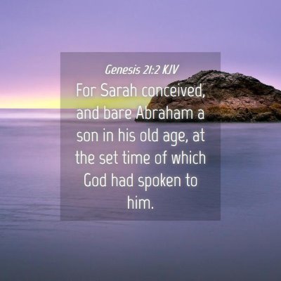 Picture 04 - Genesis 21:2 KJV - For Sarah conceived, and bare Abraham a son in - Bible Verse Picture