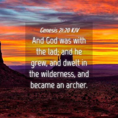Picture 04 - Genesis 21:20 KJV - And God was with the lad; and he grew, and dwelt - Bible Verse Picture