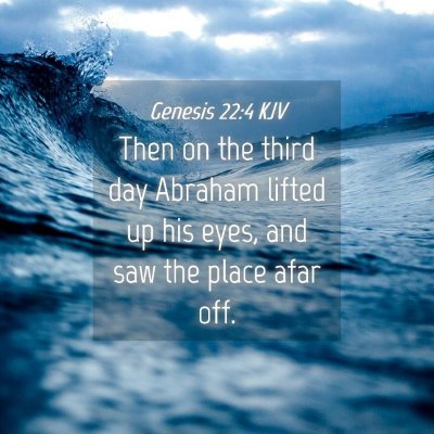 Picture 04 - Genesis 22:4 KJV - Then on the third day Abraham lifted up his eyes, - Bible Verse Picture