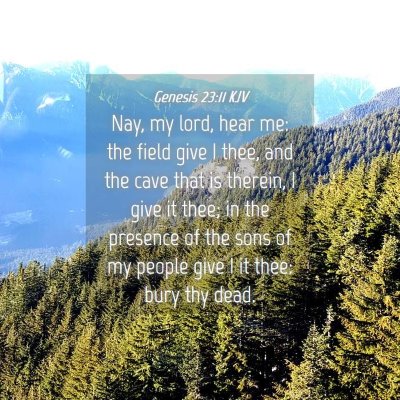 Picture 04 - Genesis 23:11 KJV - Nay, my lord, hear me: the field give I thee, and - Bible Verse Picture
