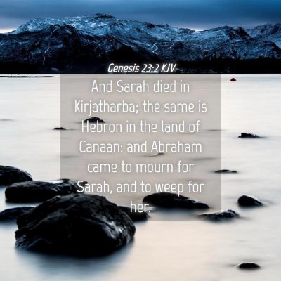 Picture 04 - Genesis 23:2 KJV - And Sarah died in Kirjatharba; the same is Hebron - Bible Verse Picture