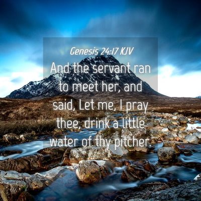 Picture 04 - Genesis 24:17 KJV - And the servant ran to meet her, and said, Let - Bible Verse Picture