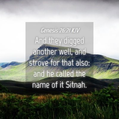 Picture 04 - Genesis 26:21 KJV - And they digged another well, and strove for that - Bible Verse Picture