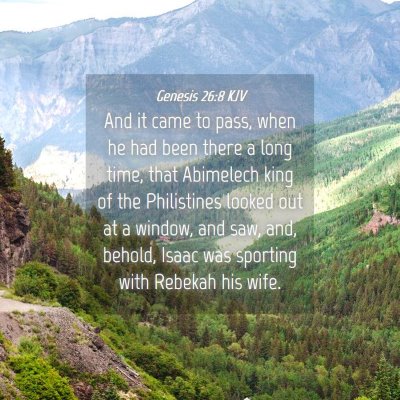 Picture 04 - Genesis 26:8 KJV - And it came to pass, when he had been there a - Bible Verse Picture