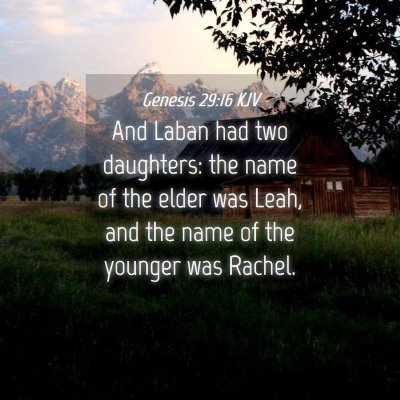 Picture 04 - Genesis 29:16 KJV - And Laban had two daughters: the name of the - Bible Verse Picture
