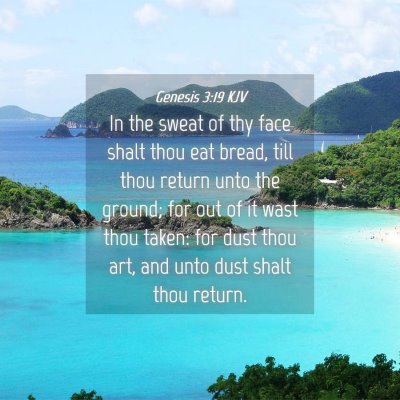 Picture 04 - Genesis 3:19 KJV - In the sweat of thy face shalt thou eat bread, - Bible Verse Picture