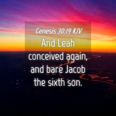 Picture 04 - Genesis 30:19 KJV - And Leah conceived again, and bare Jacob the - Bible Verse Picture