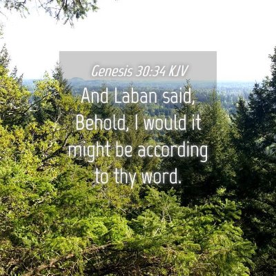 Picture 04 - Genesis 30:34 KJV - And Laban said, Behold, I would it might be - Bible Verse Picture