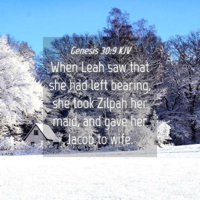 Picture 04 - Genesis 30:9 KJV - When Leah saw that she had left bearing, she took - Bible Verse Picture