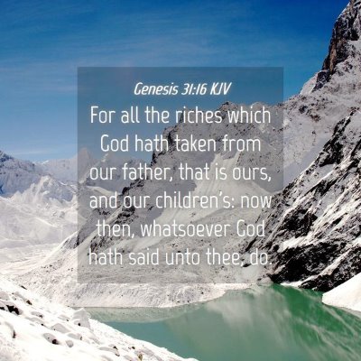 Picture 04 - Genesis 31:16 KJV - For all the riches which God hath taken from our - Bible Verse Picture