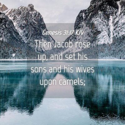 Picture 04 - Genesis 31:17 KJV - Then Jacob rose up, and set his sons and his - Bible Verse Picture