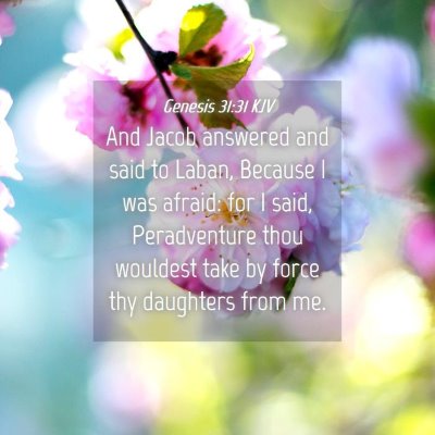 Picture 04 - Genesis 31:31 KJV - And Jacob answered and said to Laban, Because I - Bible Verse Picture
