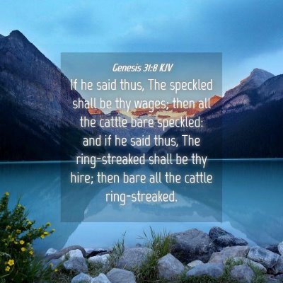 Picture 04 - Genesis 31:8 KJV - If he said thus, The speckled shall be thy wages; - Bible Verse Picture