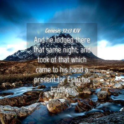 Picture 04 - Genesis 32:13 KJV - And he lodged there that same night; and took of - Bible Verse Picture