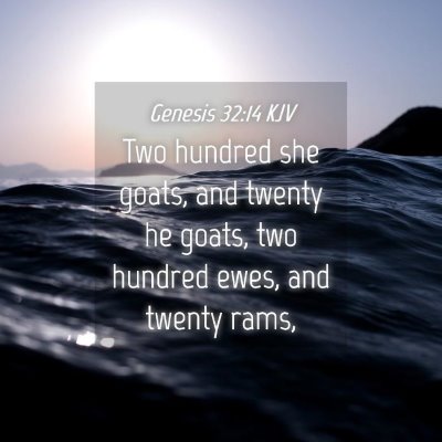 Picture 04 - Genesis 32:14 KJV - Two hundred she goats, and twenty he goats, two - Bible Verse Picture