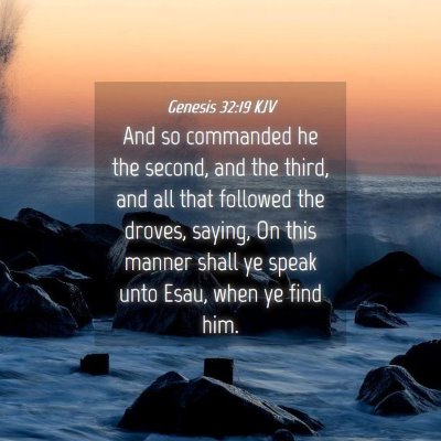 Picture 04 - Genesis 32:19 KJV - And so commanded he the second, and the third, - Bible Verse Picture