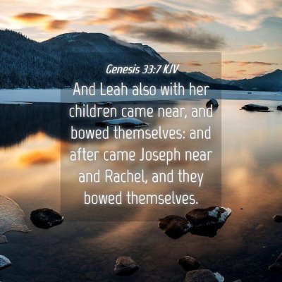 Picture 04 - Genesis 33:7 KJV - And Leah also with her children came near, and - Bible Verse Picture