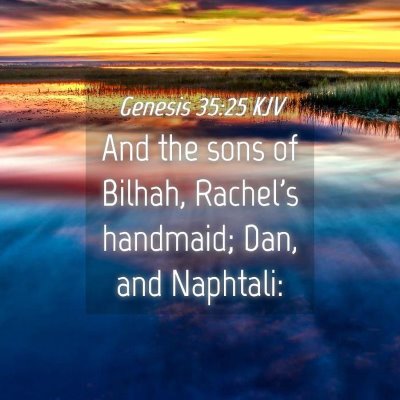 Picture 04 - Genesis 35:25 KJV - And the sons of Bilhah, Rachel's handmaid; Dan, - Bible Verse Picture