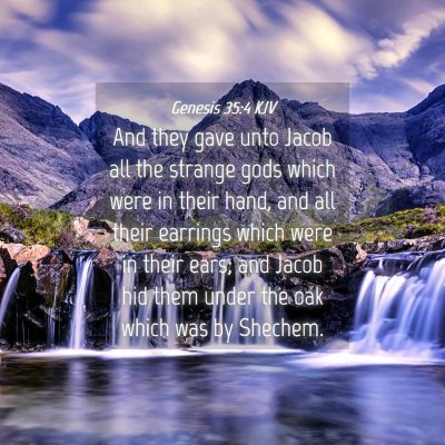 Picture 04 - Genesis 35:4 KJV - And they gave unto Jacob all the strange gods - Bible Verse Picture