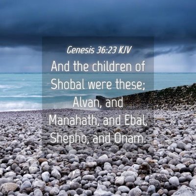Picture 04 - Genesis 36:23 KJV - And the children of Shobal were these; Alvan, and - Bible Verse Picture