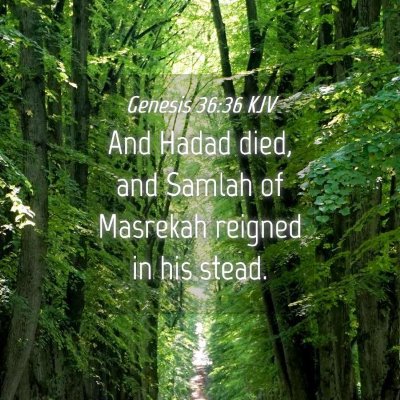 Picture 04 - Genesis 36:36 KJV - And Hadad died, and Samlah of Masrekah reigned in - Bible Verse Picture