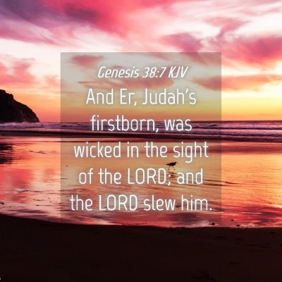 Picture 04 - Genesis 38:7 KJV - And Er, Judah's firstborn, was wicked in the - Bible Verse Picture