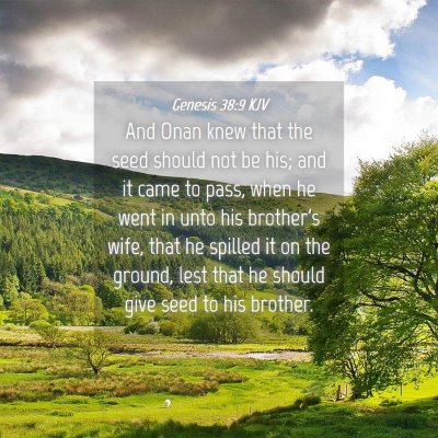 Picture 04 - Genesis 38:9 KJV - And Onan knew that the seed should not be his; - Bible Verse Picture