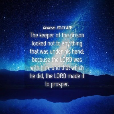 Picture 04 - Genesis 39:23 KJV - The keeper of the prison looked not to any thing - Bible Verse Picture