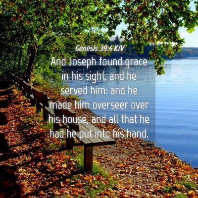 Picture 04 - Genesis 39:4 KJV - And Joseph found grace in his sight, and he - Bible Verse Picture