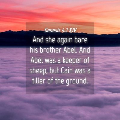 Picture 04 - Genesis 4:2 KJV - And she again bare his brother Abel. And Abel was - Bible Verse Picture