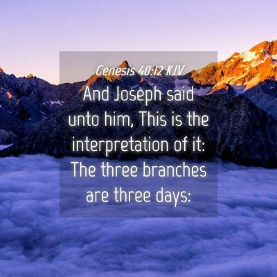Picture 04 - Genesis 40:12 KJV - And Joseph said unto him, This is the - Bible Verse Picture