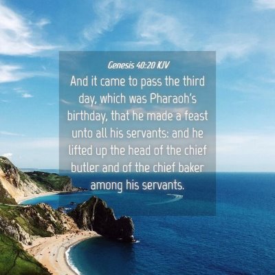Picture 04 - Genesis 40:20 KJV - And it came to pass the third day, which was - Bible Verse Picture