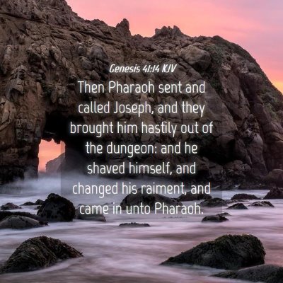 Picture 04 - Genesis 41:14 KJV - Then Pharaoh sent and called Joseph, and they - Bible Verse Picture