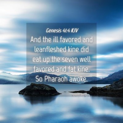Picture 04 - Genesis 41:4 KJV - And the ill favored and leanfleshed kine did eat - Bible Verse Picture