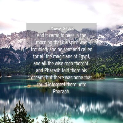 Picture 04 - Genesis 41:8 KJV - And it came to pass in the morning that his - Bible Verse Picture