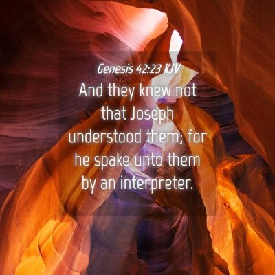 Picture 04 - Genesis 42:23 KJV - And they knew not that Joseph understood them; - Bible Verse Picture