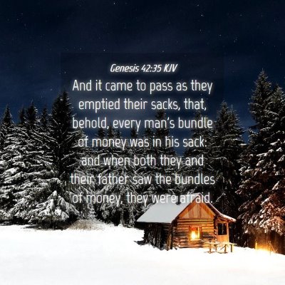 Picture 04 - Genesis 42:35 KJV - And it came to pass as they emptied their sacks, - Bible Verse Picture