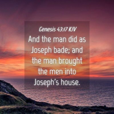 Picture 04 - Genesis 43:17 KJV - And the man did as Joseph bade; and the man - Bible Verse Picture