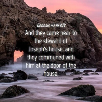 Picture 04 - Genesis 43:19 KJV - And they came near to the steward of Joseph's - Bible Verse Picture