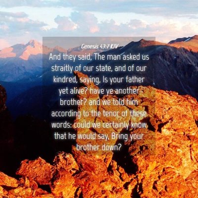 Picture 04 - Genesis 43:7 KJV - And they said, The man asked us straitly of our - Bible Verse Picture
