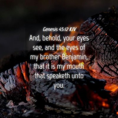 Picture 04 - Genesis 45:12 KJV - And, behold, your eyes see, and the eyes of my - Bible Verse Picture